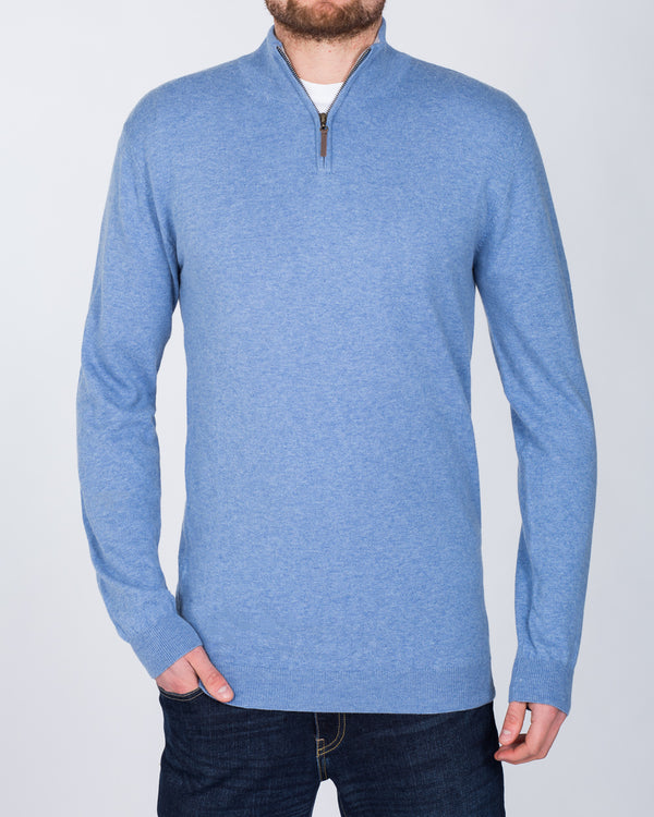 2t Merino Quarter Zip Tall Jumper (sky)