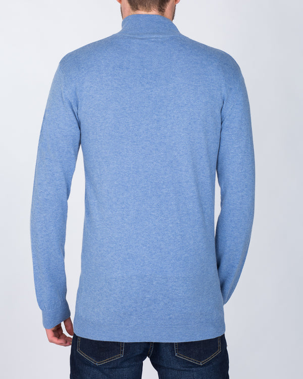 2t Merino Quarter Zip Tall Jumper (sky)