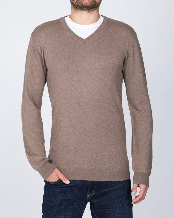 2t V-Neck Tall Wool Jumper (silver mink)