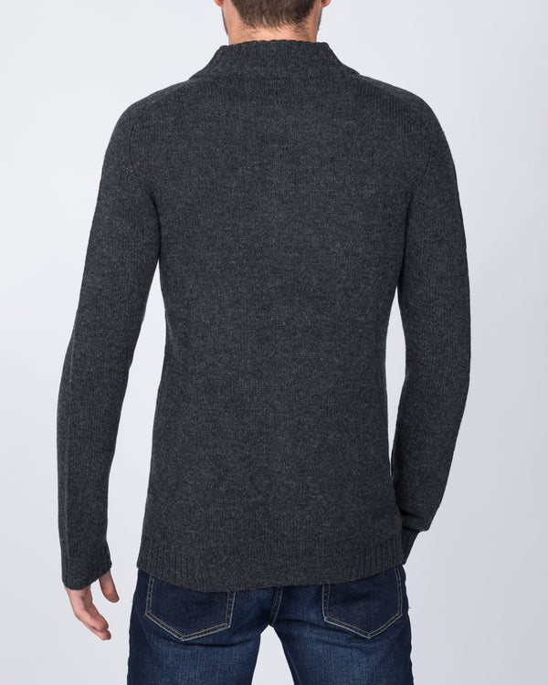 2t Lambswool Full Zip Sweater (charcoal)