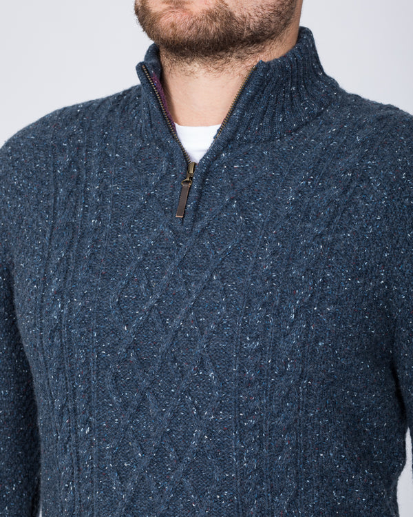 2t Aran Quarter Zip Jumper (indigo)