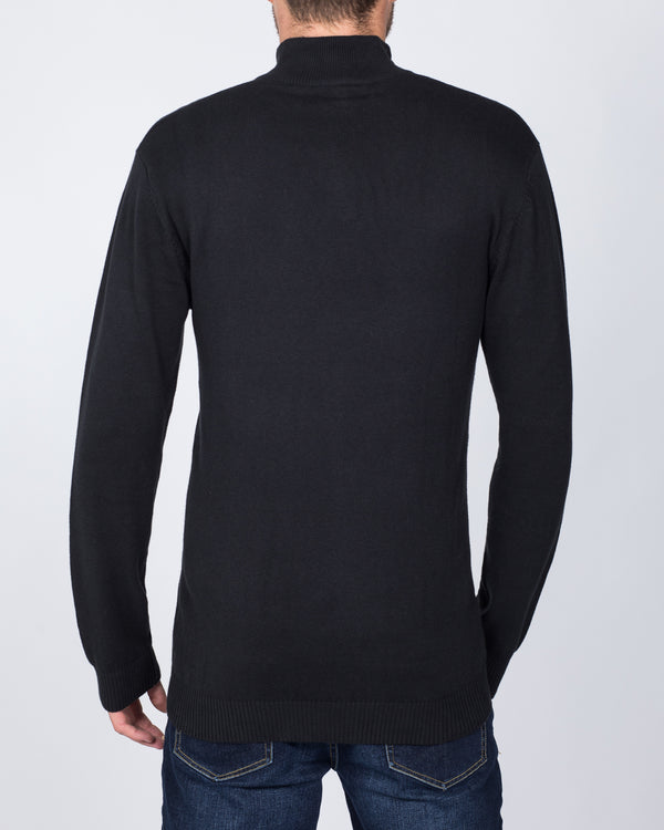 2t Cotton Quarter Zip Tall Jumper (black)