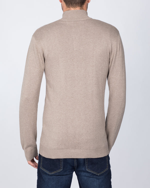 2t Cotton Quarter Zip Tall Jumper (taupe)