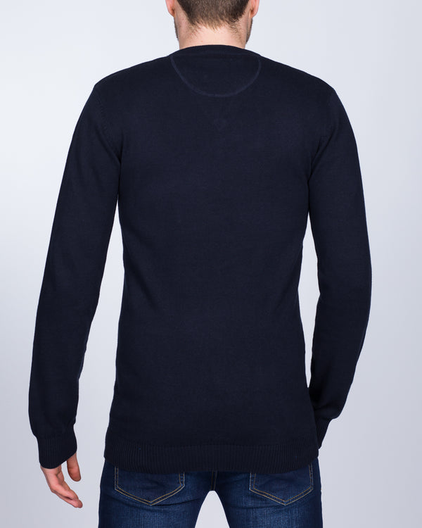 2t Tall Cotton V-Neck Jumper (navy)