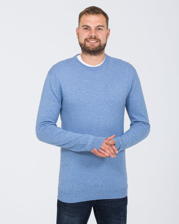 2t Merino Blend Crew Neck Tall Jumper (sky)