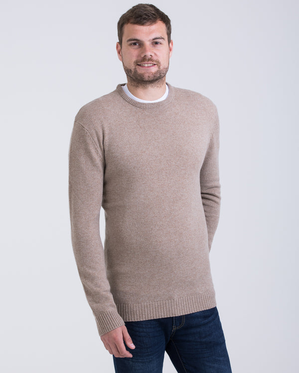 2t Tall Lambswool Crew Neck Jumper (caramel)