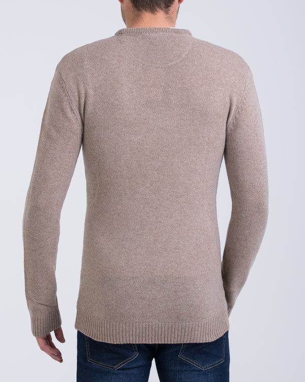 2t Tall Lambswool Crew Neck Jumper (caramel)