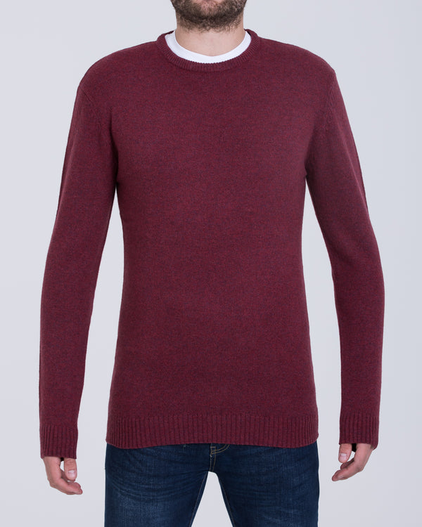 2t Tall Lambswool Crew Neck Jumper (wine)