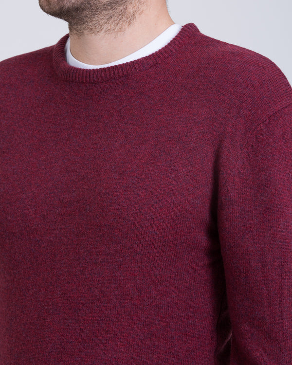 2t Tall Lambswool Crew Neck Jumper (wine)