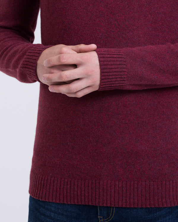 2t Tall Lambswool Crew Neck Jumper (wine)