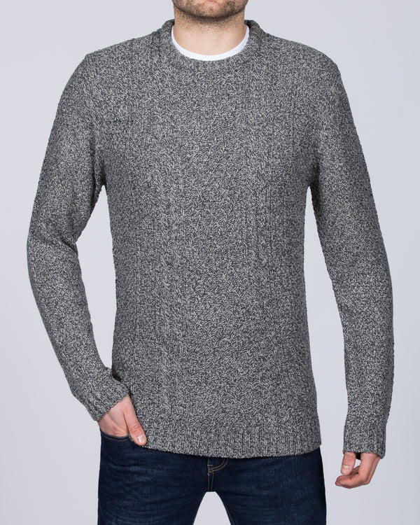 2t Aran Cable Crew Neck Jumper (charcoal)