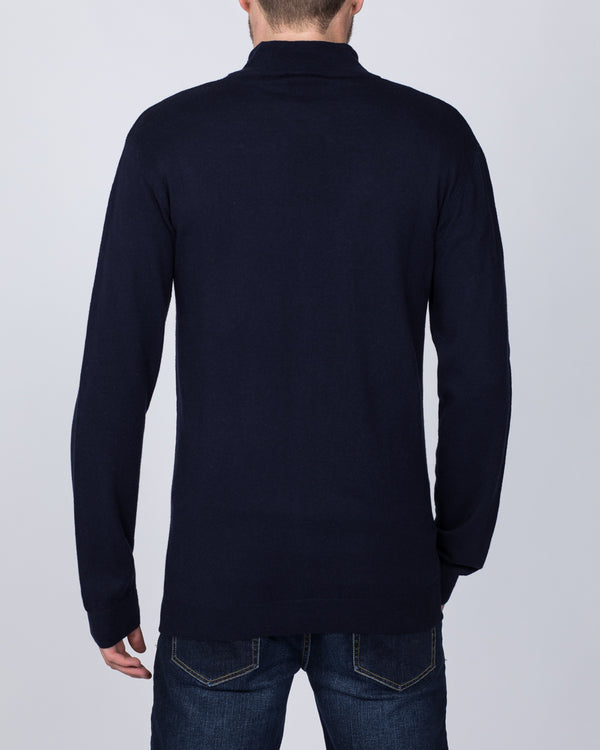 2t Quarter Zip Merino Blend Tall Jumper (navy)