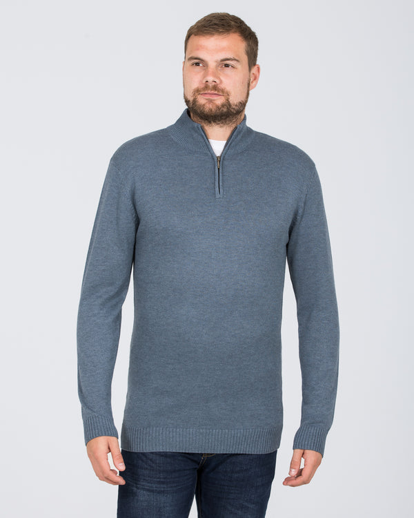 2t Tall Seawool Quarter Zip Jumper (denim)