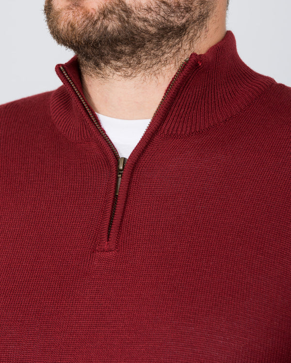 2t Tall Seawool Quarter Zip Jumper (wine)