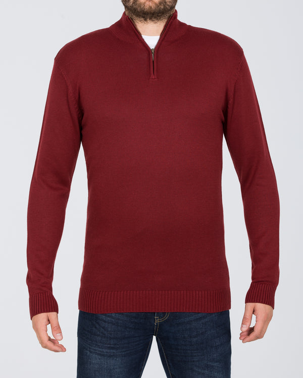 2t Tall Seawool Quarter Zip Jumper (wine)