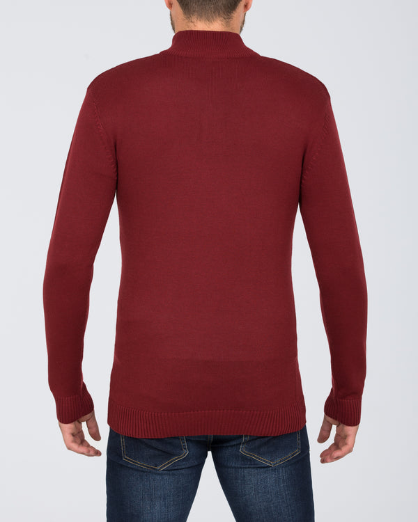 2t Tall Seawool Quarter Zip Jumper (wine)