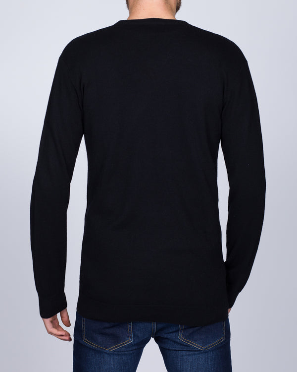 2t Merino V-Neck Tall Jumper (black)