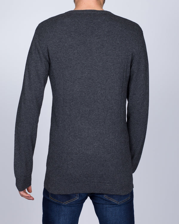 2t Merino V-Neck Tall Jumper (charcoal)