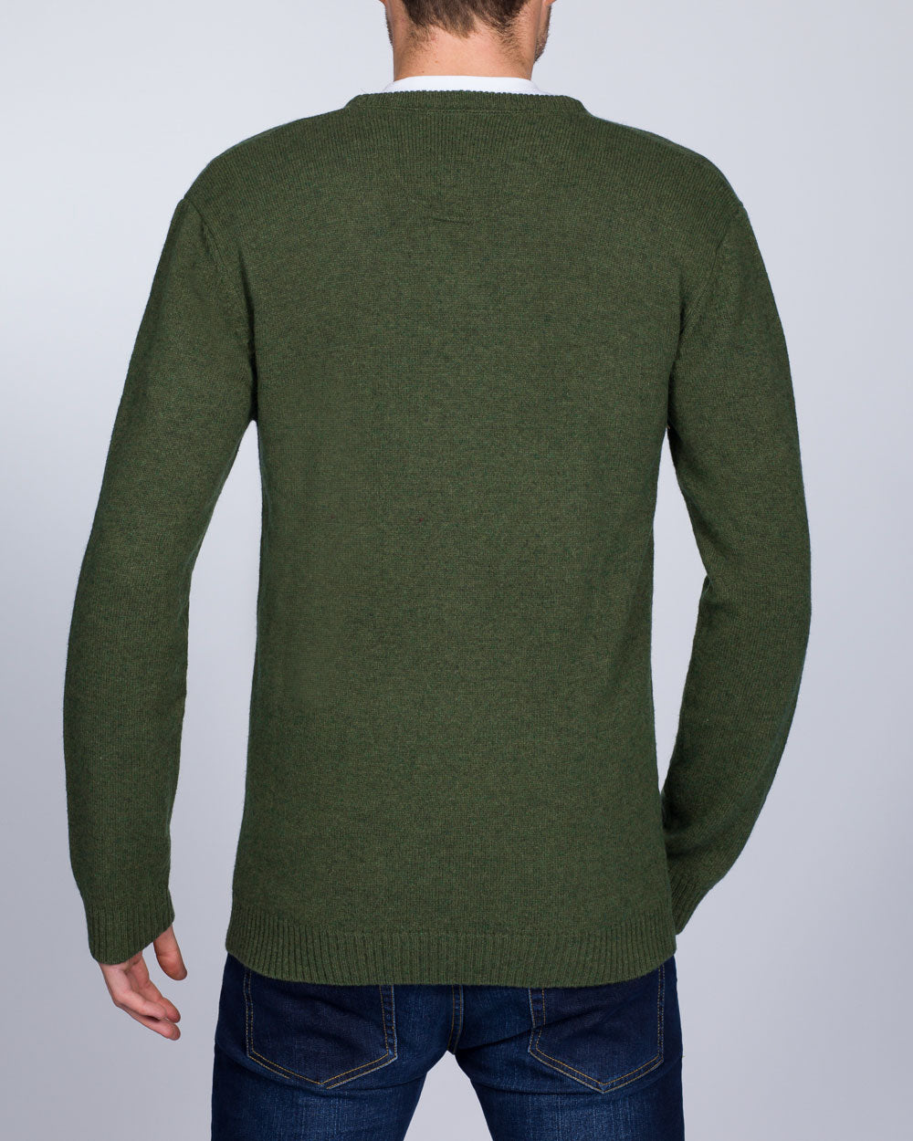 2t Tall Lambswool V-Neck Jumper (olive)