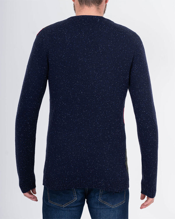 2t Tall Lambswool Argyle Crew Neck Jumper (navy)