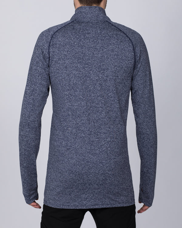 2t Long Sleeve Quarter-Zip Training Top (denim marl)