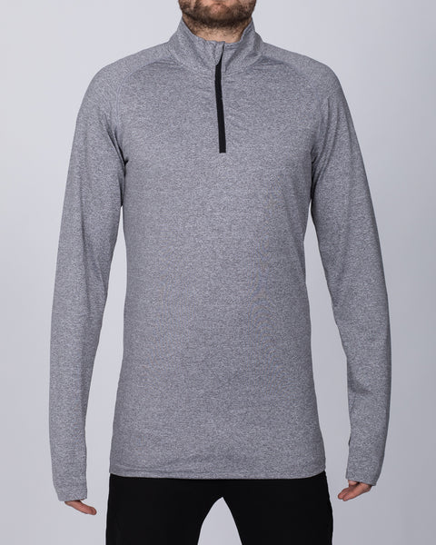 BUILT Apparel セットアップ　グレーM 2t Long Sleeve Quarter-Zip Mens Extra Long Training Top