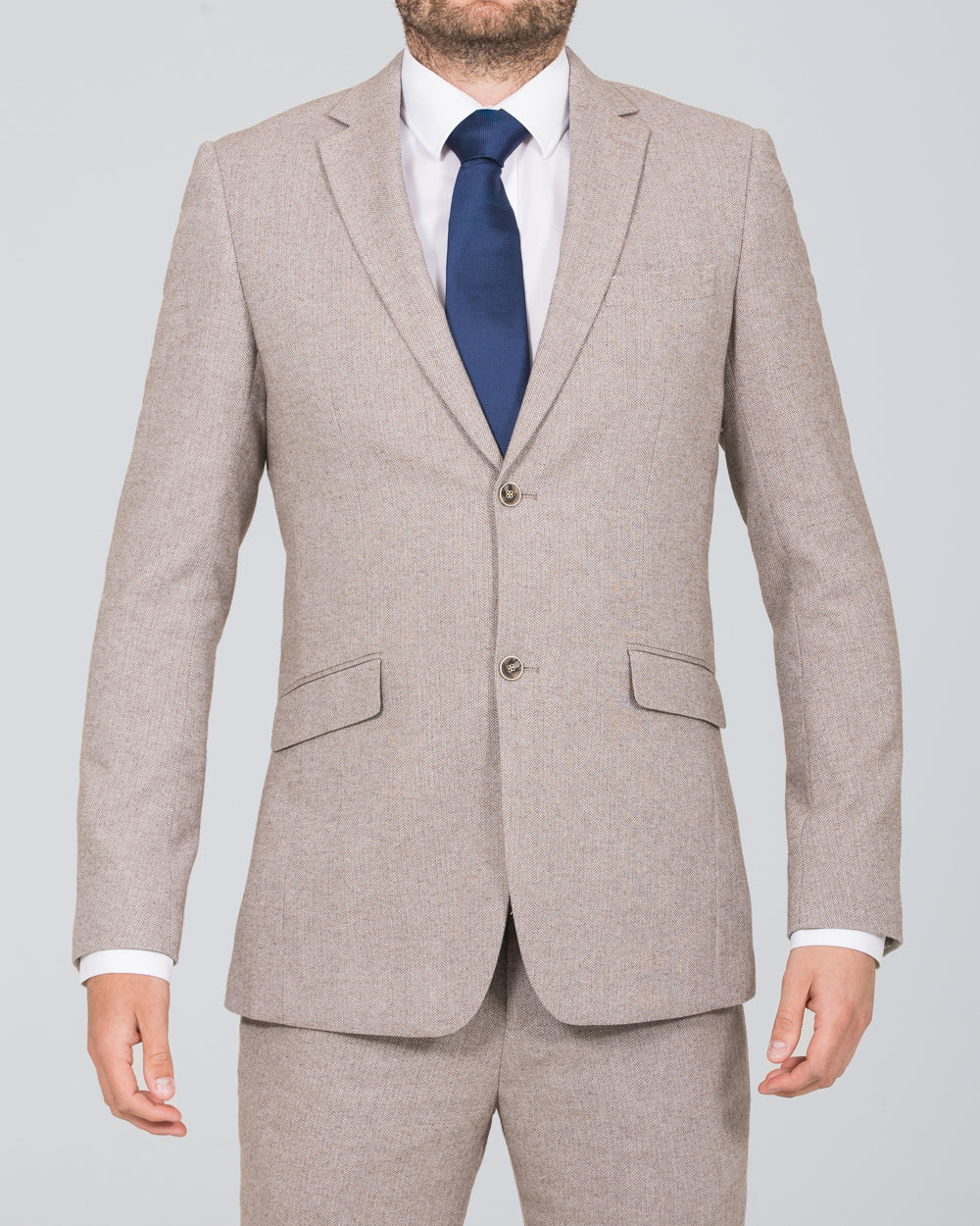 Skopes Slim Fit Tall Suit Jacket (stone herringbone)