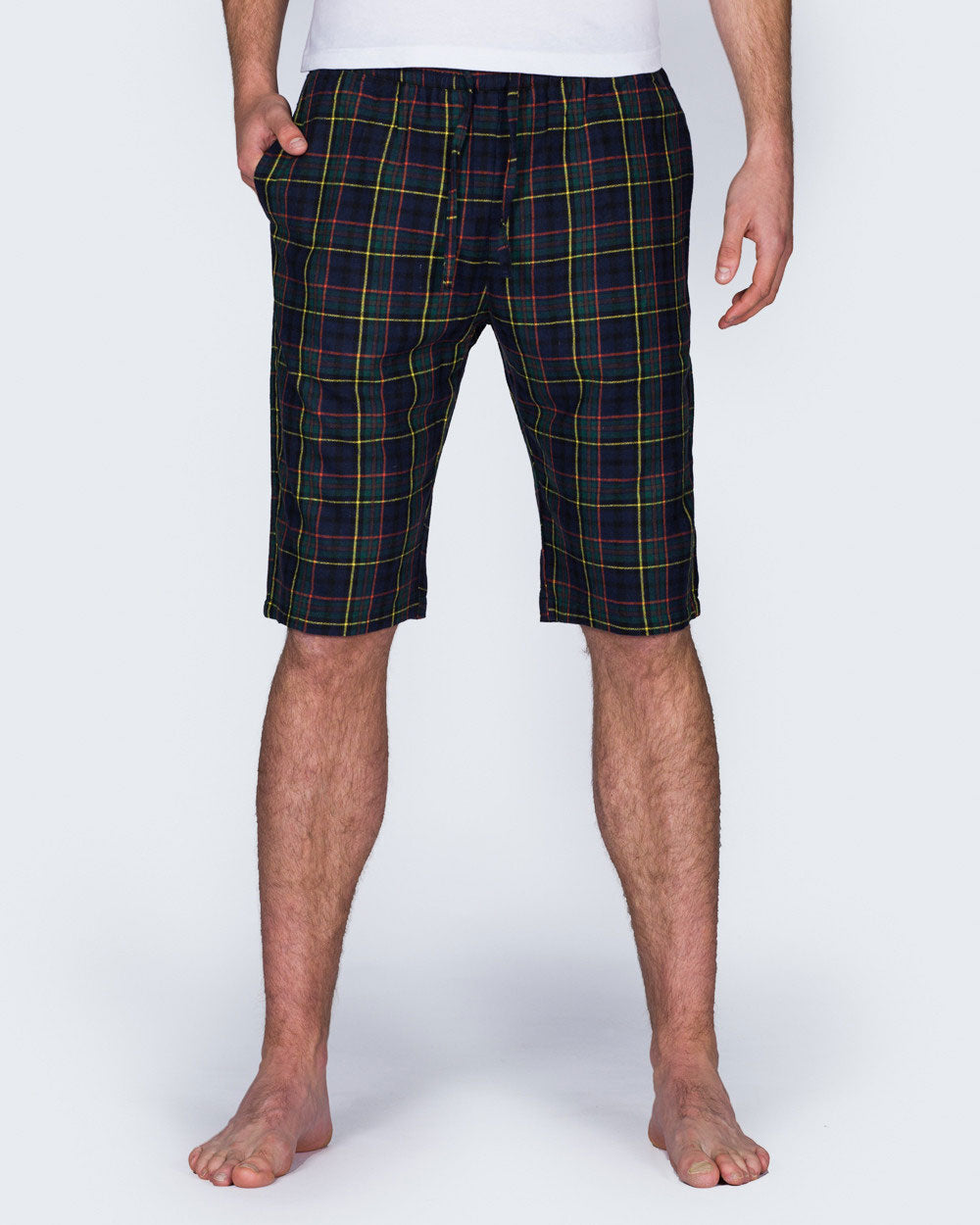 2t Tall Regular Fit Pyjama Shorts (navy check)