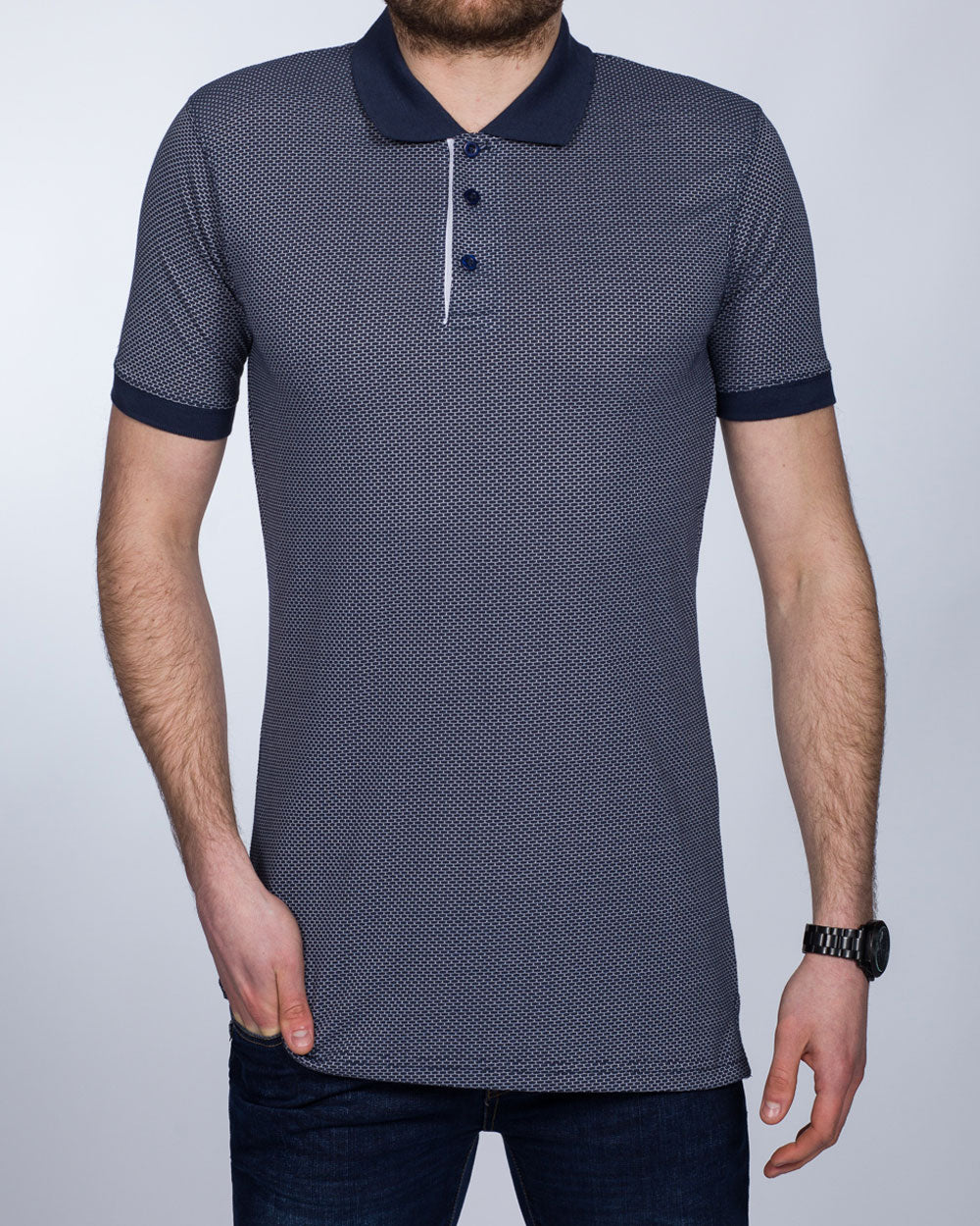 2t Slim Fit Patterned Tall Polo Shirt (insignia blue)