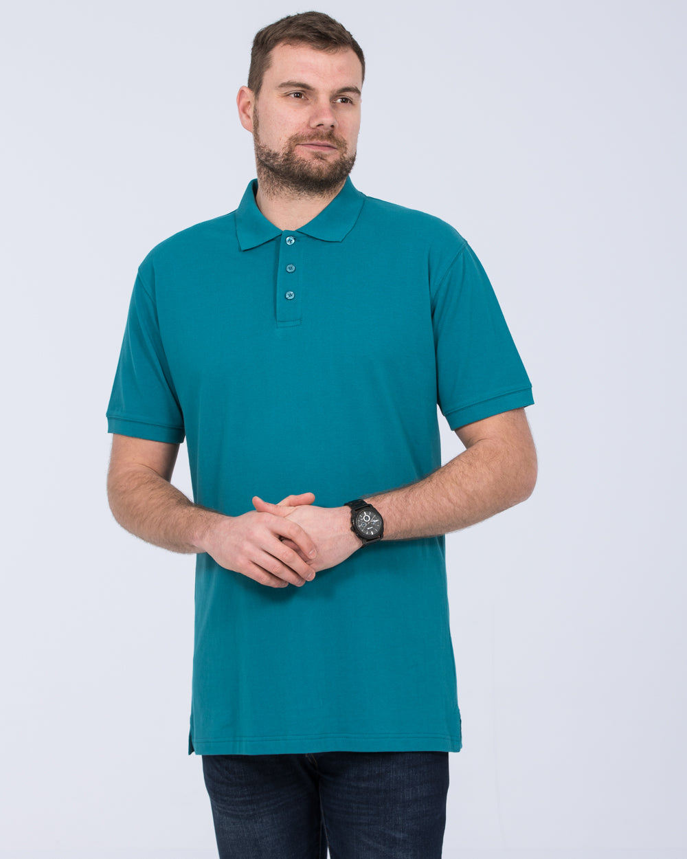 2t Regular Fit Tall Mens Extra Long Polo Shirt (breeze) | Tall