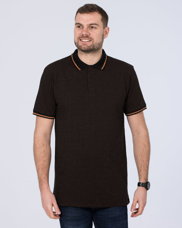 2t Dobby Print Regular Fit Tall Polo Shirt (black)