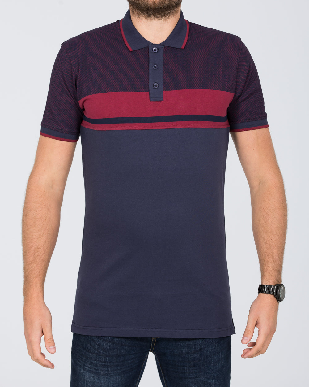 2t Slim Fit Tall Cut and Sew Polo Shirt (burgundy)