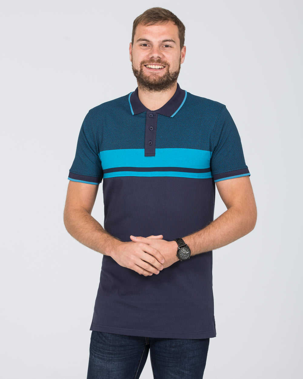 2t Slim Fit Tall Cut and Sew Polo Shirt (navy)