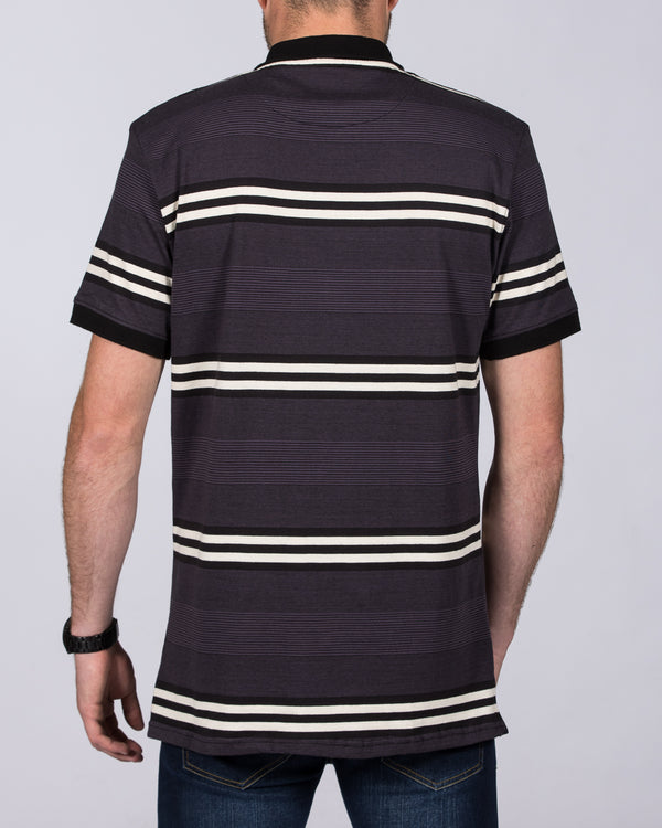 2t Regular Fit Tall Striped Polo Shirt (charcoal)