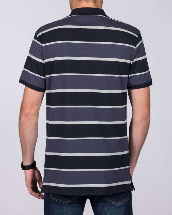 2t Regular Fit Tall Rugby Striped Polo Shirt (indigo)