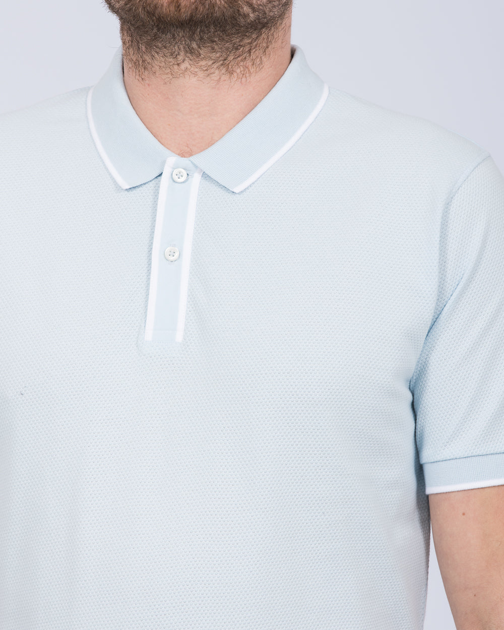 2t Slim Fit Tall Tipped Polo Shirt (ice blue)