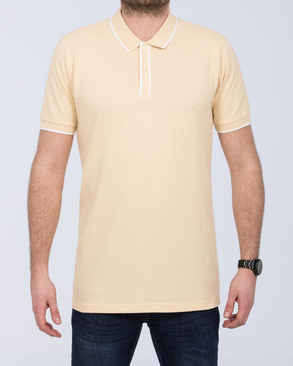 2t Slim Fit Tall Tipped Polo Shirt (lemon)