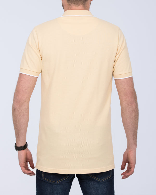 2t Slim Fit Tall Tipped Polo Shirt (lemon)