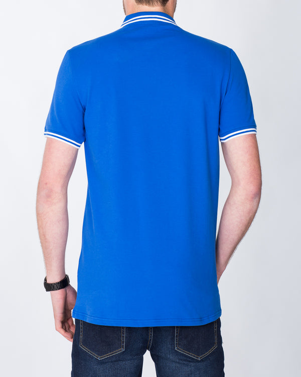 2t Slim Tall Tipped Polo Shirt (mid blue)