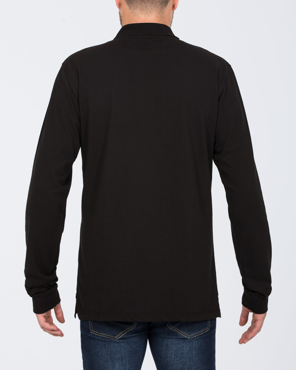 2t Regular Fit Tall Long Sleeve Polo Shirt (black)