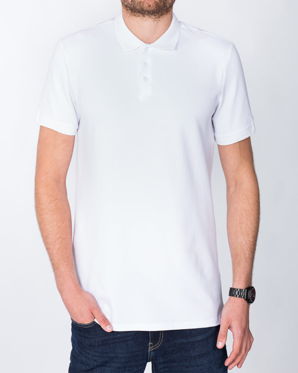 2t Slim Fit Tall Polo Shirt (white)