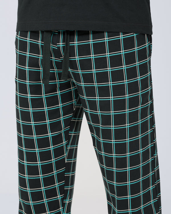 2t Jimmy Tall Mens Pyjama Set (teal check)