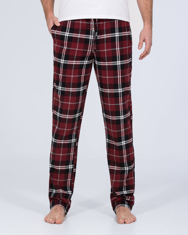 2t Pascal Tall Regular Fit Pyjama Bottoms (maroon check)