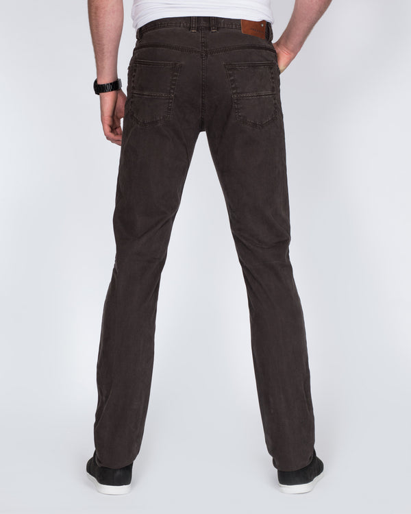 Redpoint Tall Mens Slim Fit Denim Chinos (slate brown)