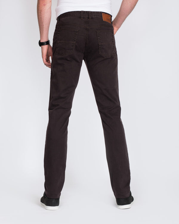 Redpoint Tall Mens Slim Fit Denim Chinos (brown)