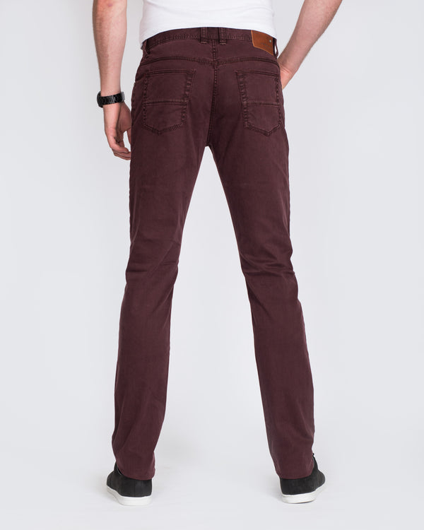 Redpoint Tall Mens Slim Fit Denim Chinos (dark red)