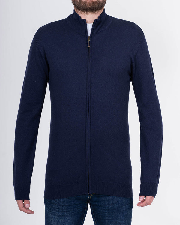 2t Tall Merino Full Zip Jumper (navy)