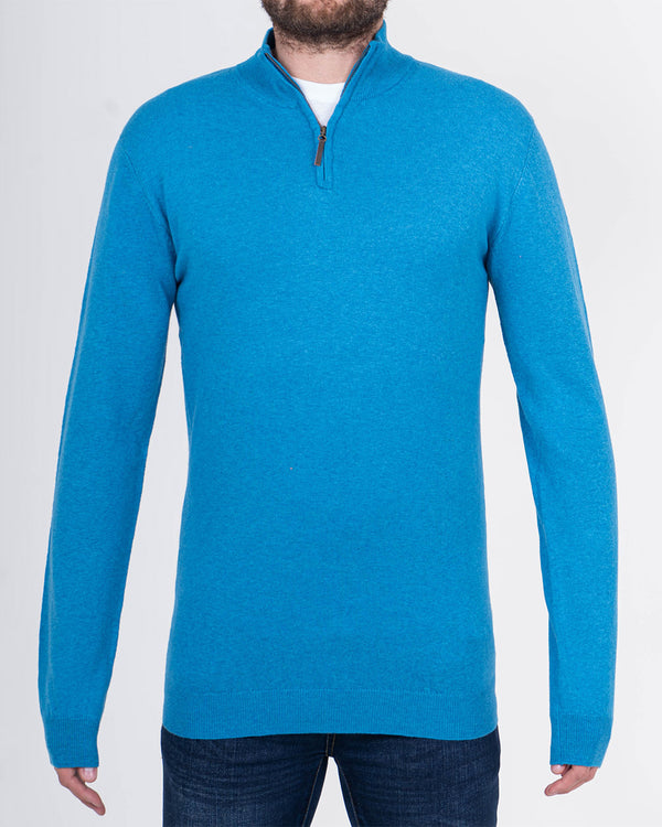 2t Quarter Zip Merino Blend Tall Jumper (sea blue)