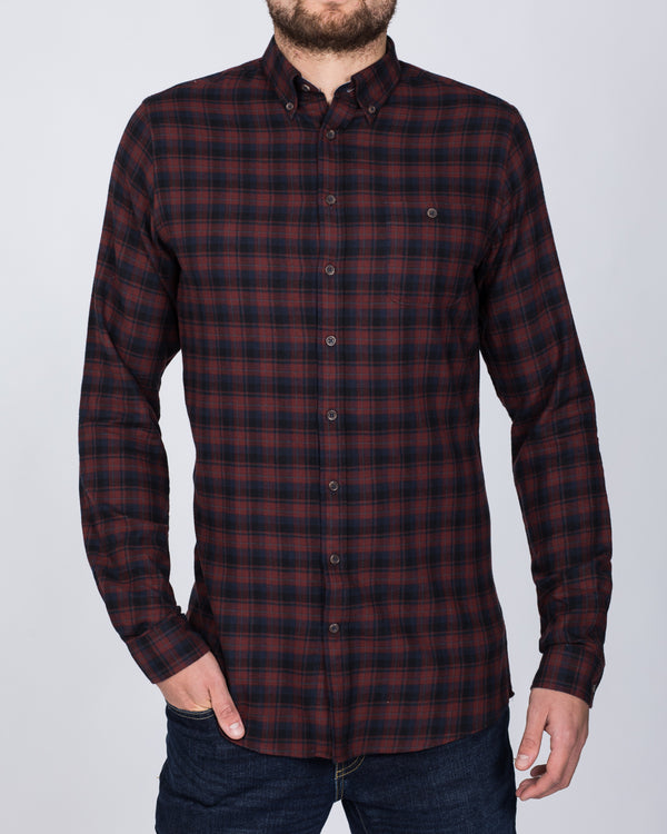 2t Slim Fit Long Sleeve Tall Shirt (autumn check)