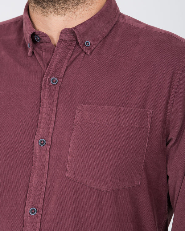 2t Tall Slim Fit Long Sleeve Tall Corduroy Shirt (aubergine)